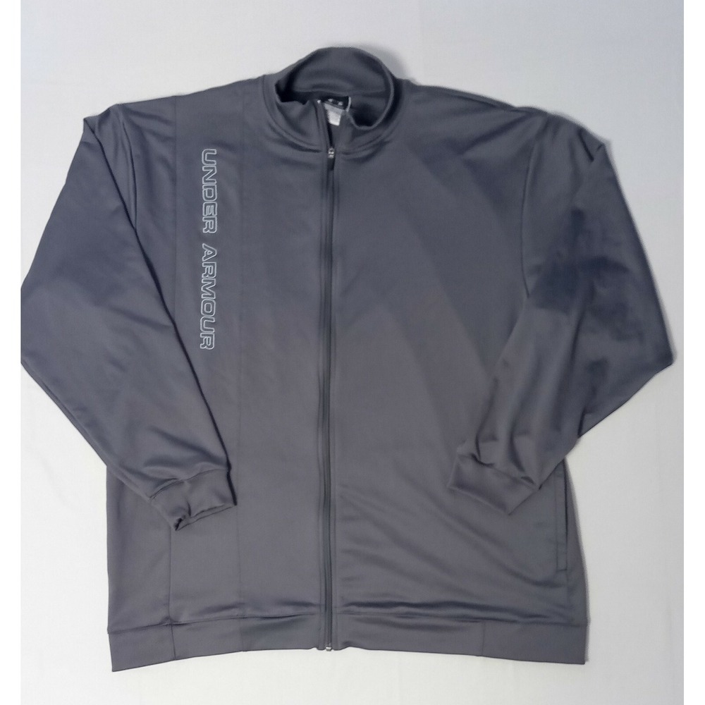 Men's Under Armour Full Zip Warm Up Jacket Large Gray